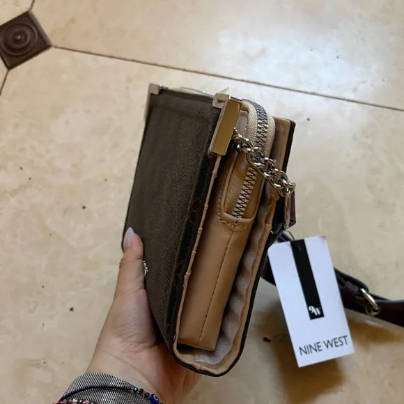 Nine West Dark Brown Crossbody Bag with Silver Accents - Picture 5 of 6